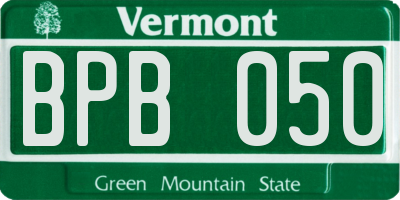VT license plate BPB050
