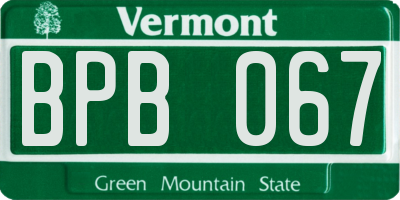 VT license plate BPB067