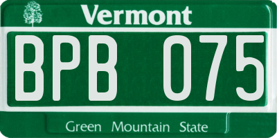 VT license plate BPB075