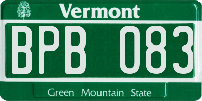 VT license plate BPB083