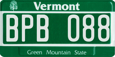 VT license plate BPB088