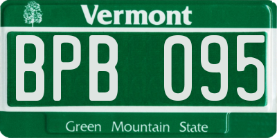 VT license plate BPB095