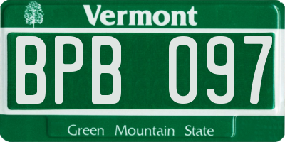 VT license plate BPB097