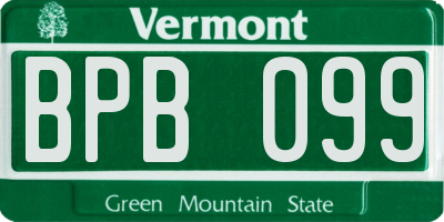 VT license plate BPB099