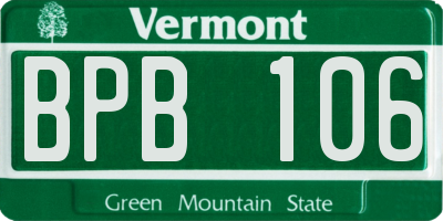 VT license plate BPB106