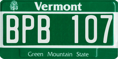 VT license plate BPB107