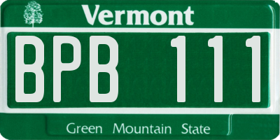 VT license plate BPB111