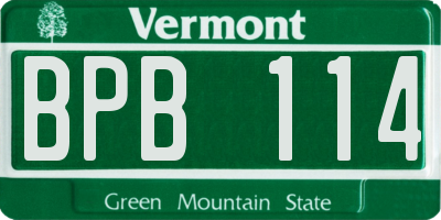 VT license plate BPB114
