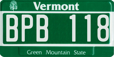 VT license plate BPB118