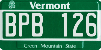 VT license plate BPB126
