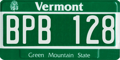 VT license plate BPB128