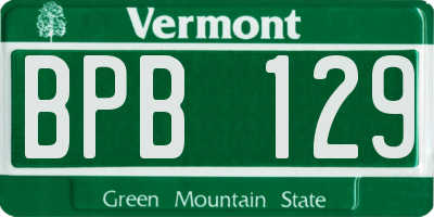 VT license plate BPB129