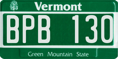 VT license plate BPB130