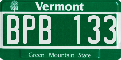 VT license plate BPB133