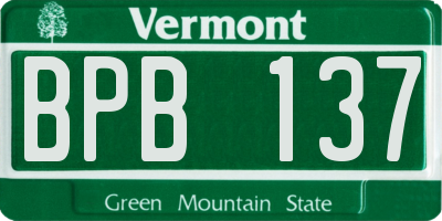 VT license plate BPB137