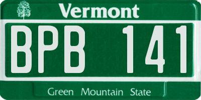 VT license plate BPB141
