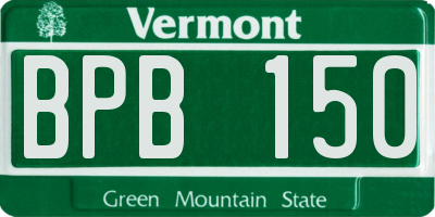 VT license plate BPB150