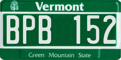 VT license plate BPB152