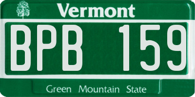 VT license plate BPB159