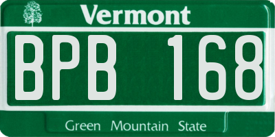 VT license plate BPB168