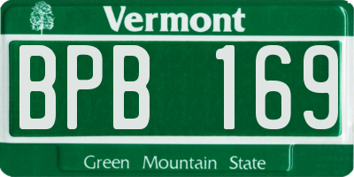 VT license plate BPB169