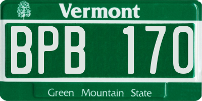 VT license plate BPB170