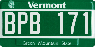 VT license plate BPB171