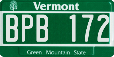 VT license plate BPB172
