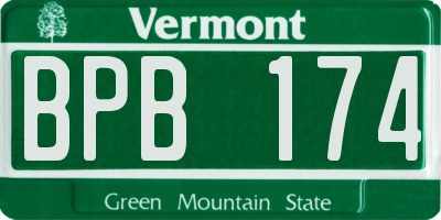 VT license plate BPB174