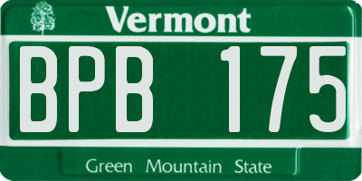 VT license plate BPB175