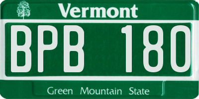 VT license plate BPB180