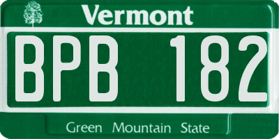 VT license plate BPB182