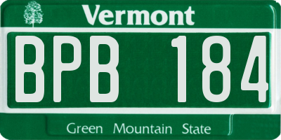 VT license plate BPB184