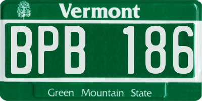 VT license plate BPB186