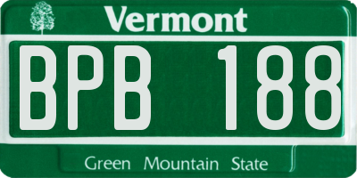 VT license plate BPB188
