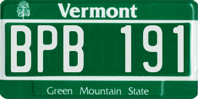 VT license plate BPB191