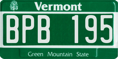 VT license plate BPB195