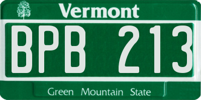 VT license plate BPB213