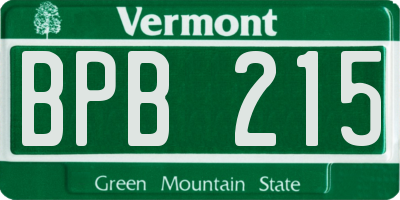 VT license plate BPB215