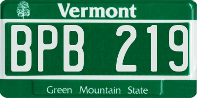 VT license plate BPB219