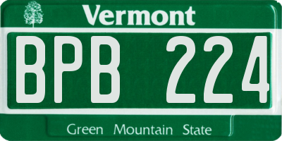 VT license plate BPB224