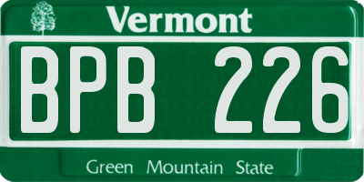 VT license plate BPB226
