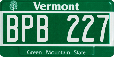 VT license plate BPB227