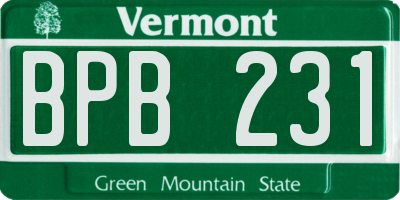 VT license plate BPB231