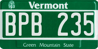 VT license plate BPB235