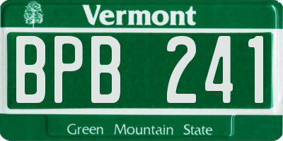 VT license plate BPB241