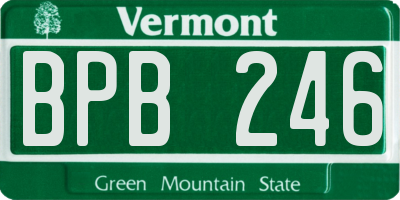 VT license plate BPB246