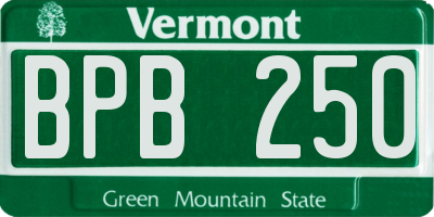 VT license plate BPB250