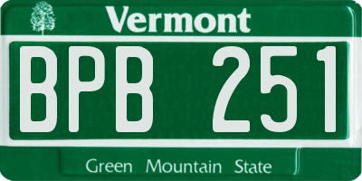 VT license plate BPB251