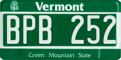 VT license plate BPB252